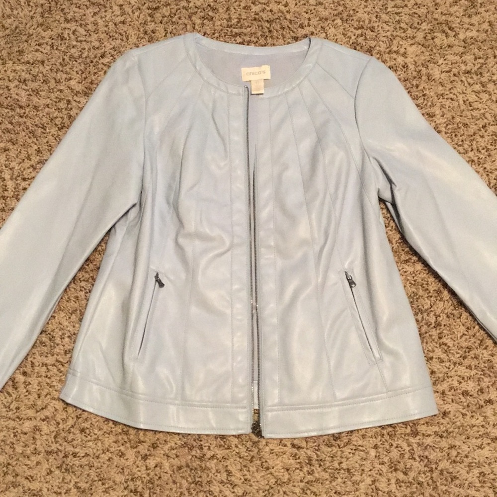 NWT Chico’s sz 0 faux leather jacket